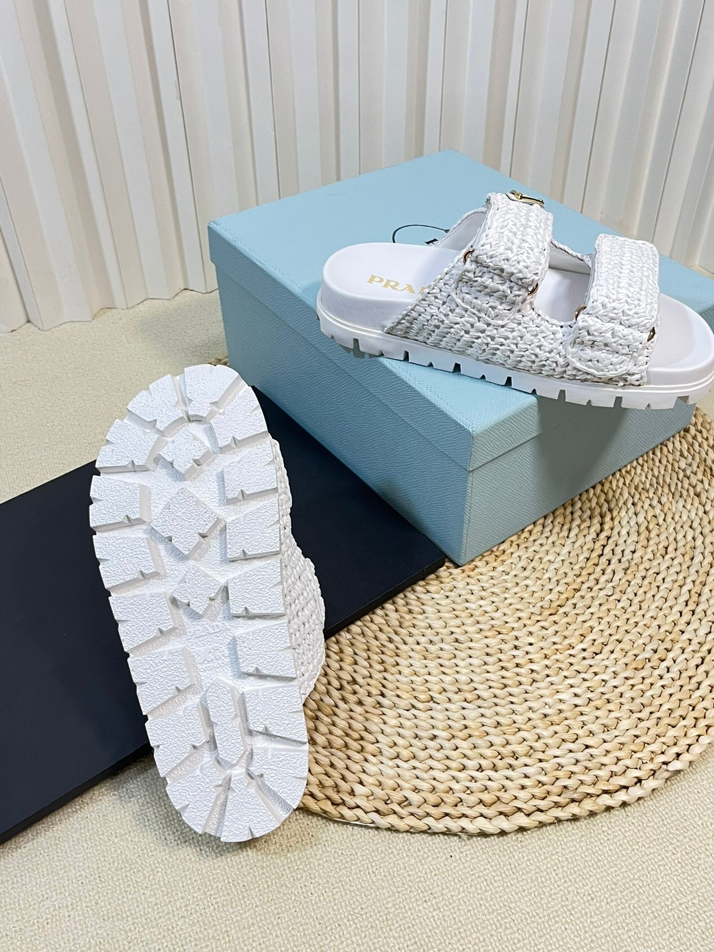 Pra Raffia Cork Slide 40 White - 35