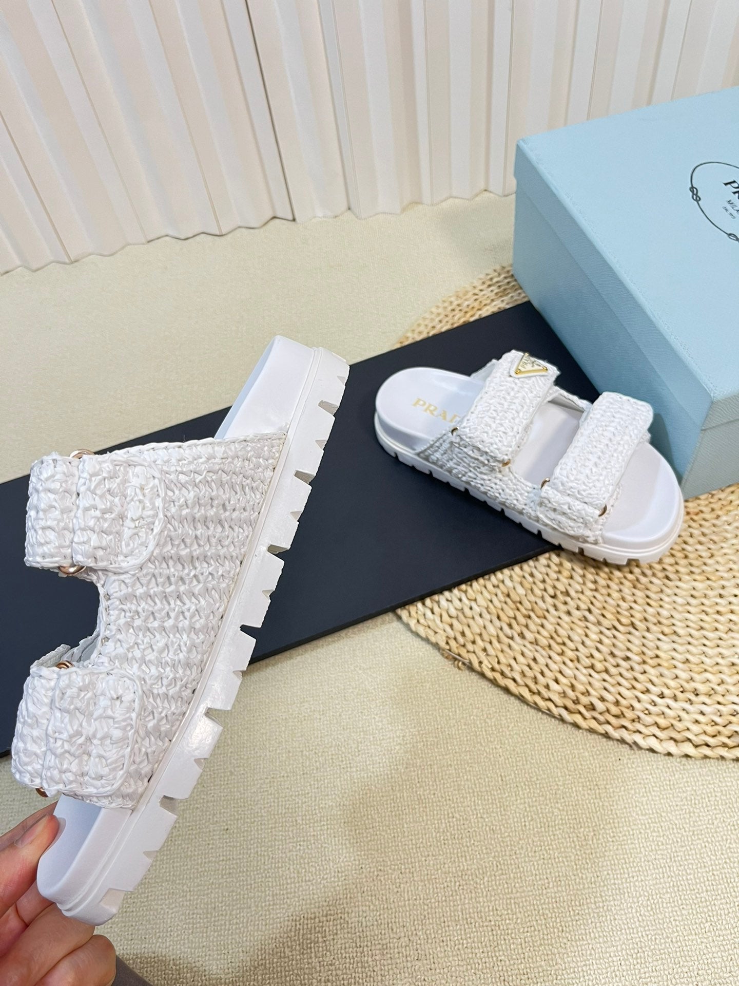 Pra Raffia Cork Slide 40 White - 35