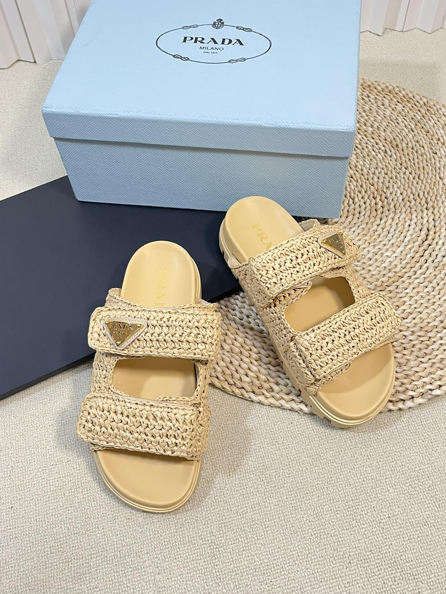 Pra Raffia Cork Slide 40 Beige - 35