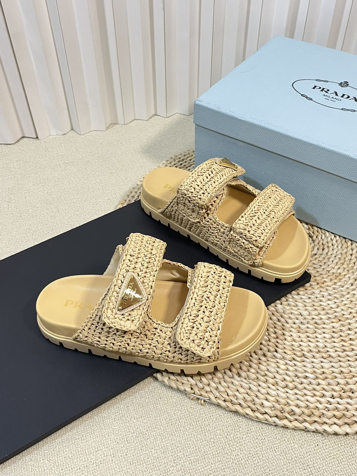 Pra Raffia Cork Slide 40 Beige - 35