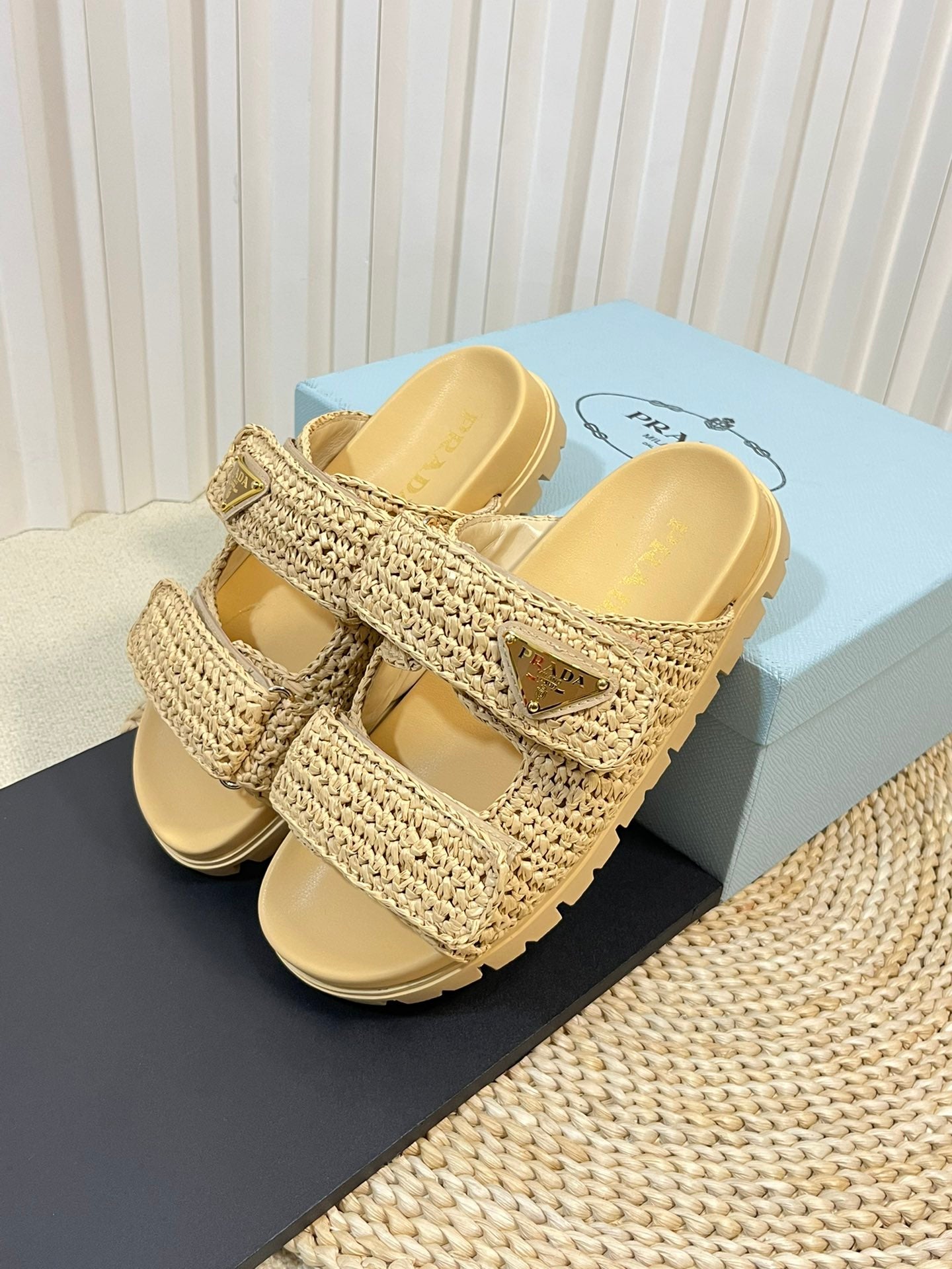 Pra Raffia Cork Slide 40 Beige - 35
