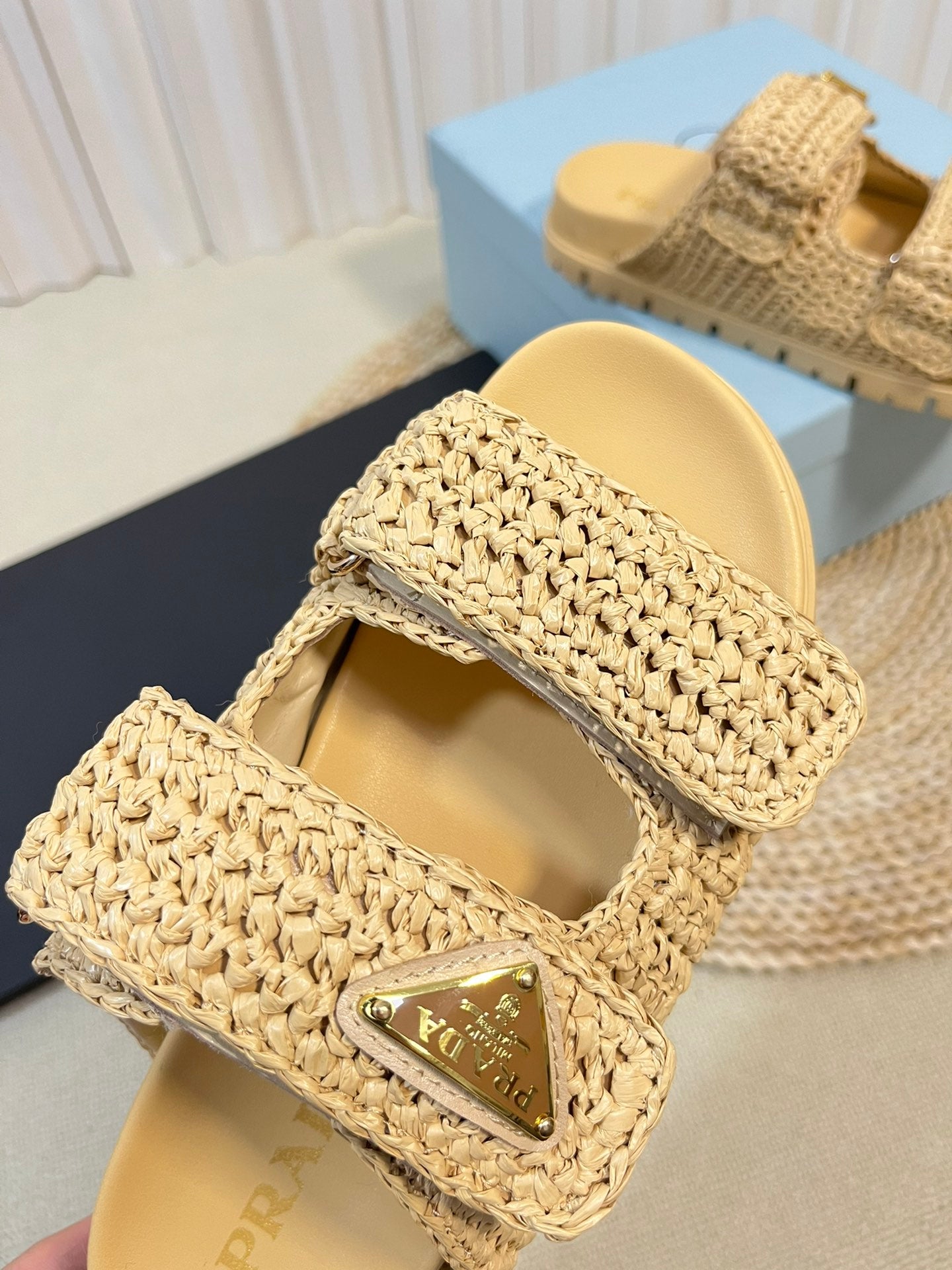 Pra Raffia Cork Slide 40 Beige - 35