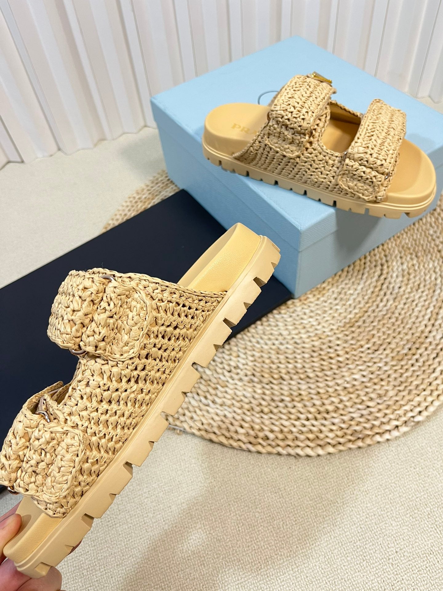 Pra Raffia Cork Slide 40 Beige - 35