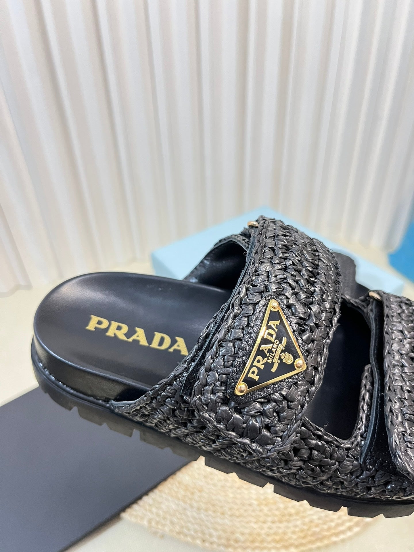 Pra Raffia Cork Slide 40 Black - 35