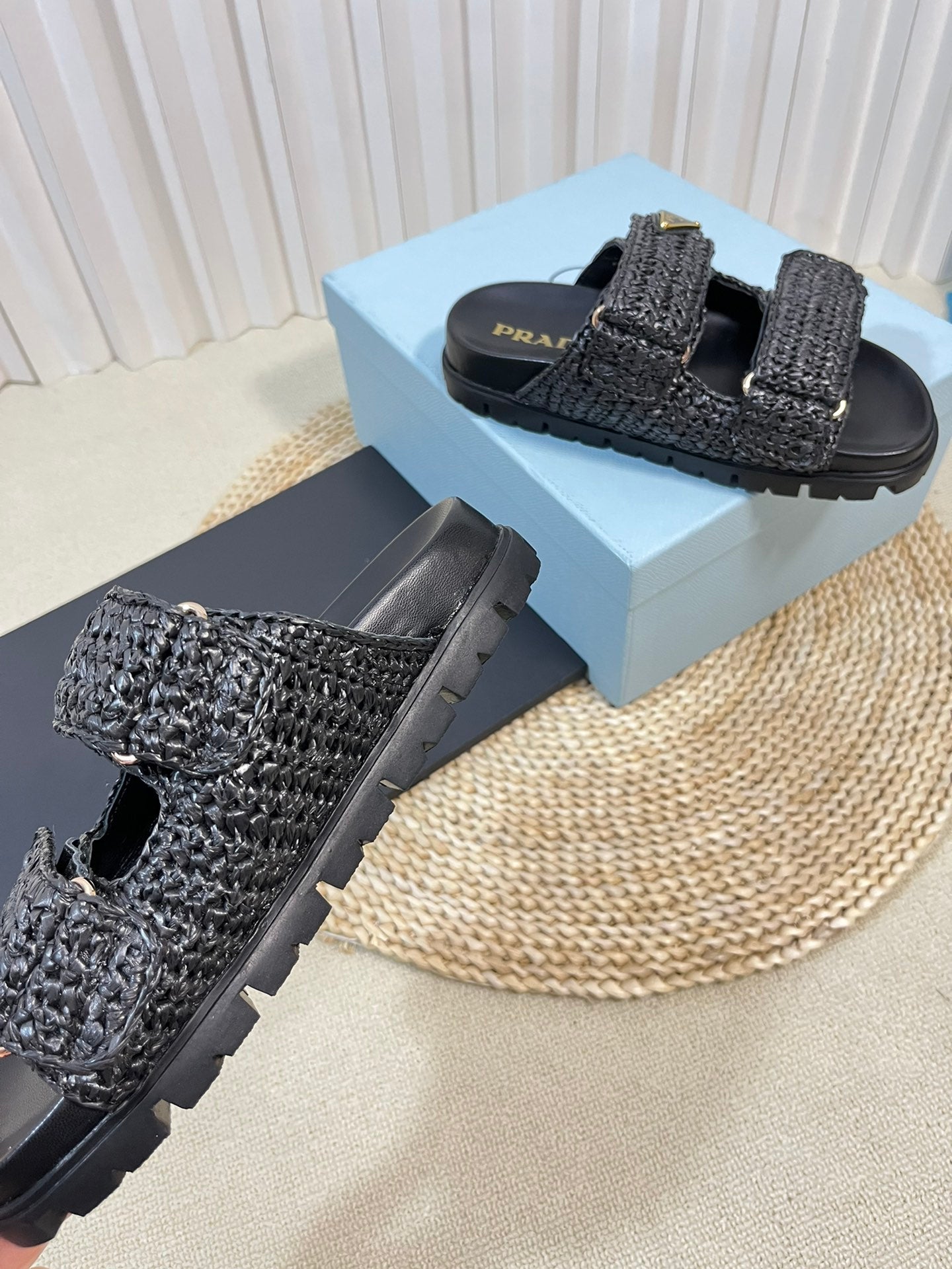 Pra Raffia Cork Slide 40 Black - 35