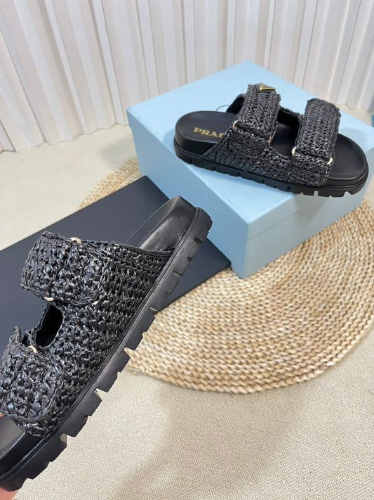 Pra Raffia Cork Slide 40 Black - 35