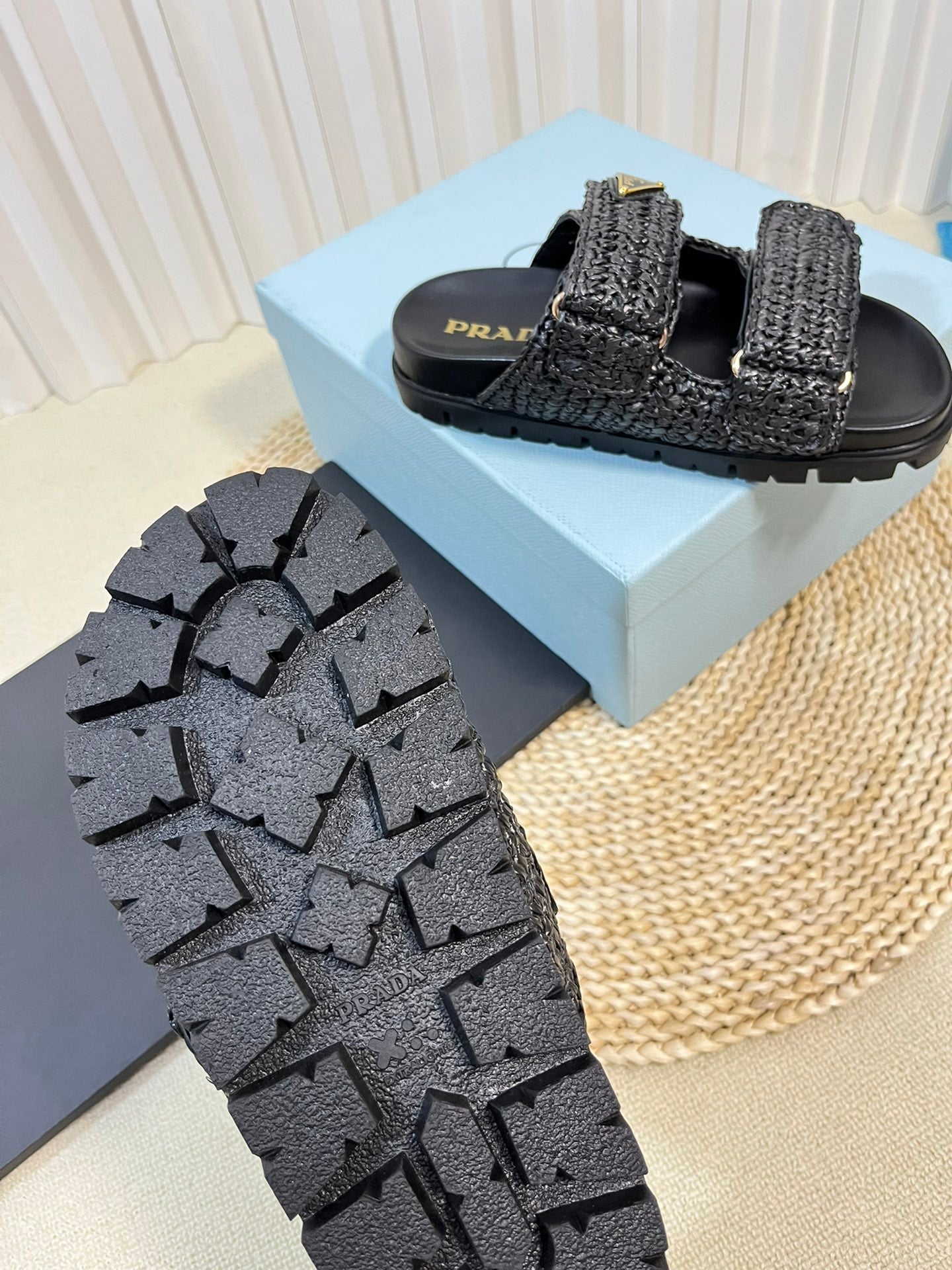 Pra Raffia Cork Slide 40 Black - 35