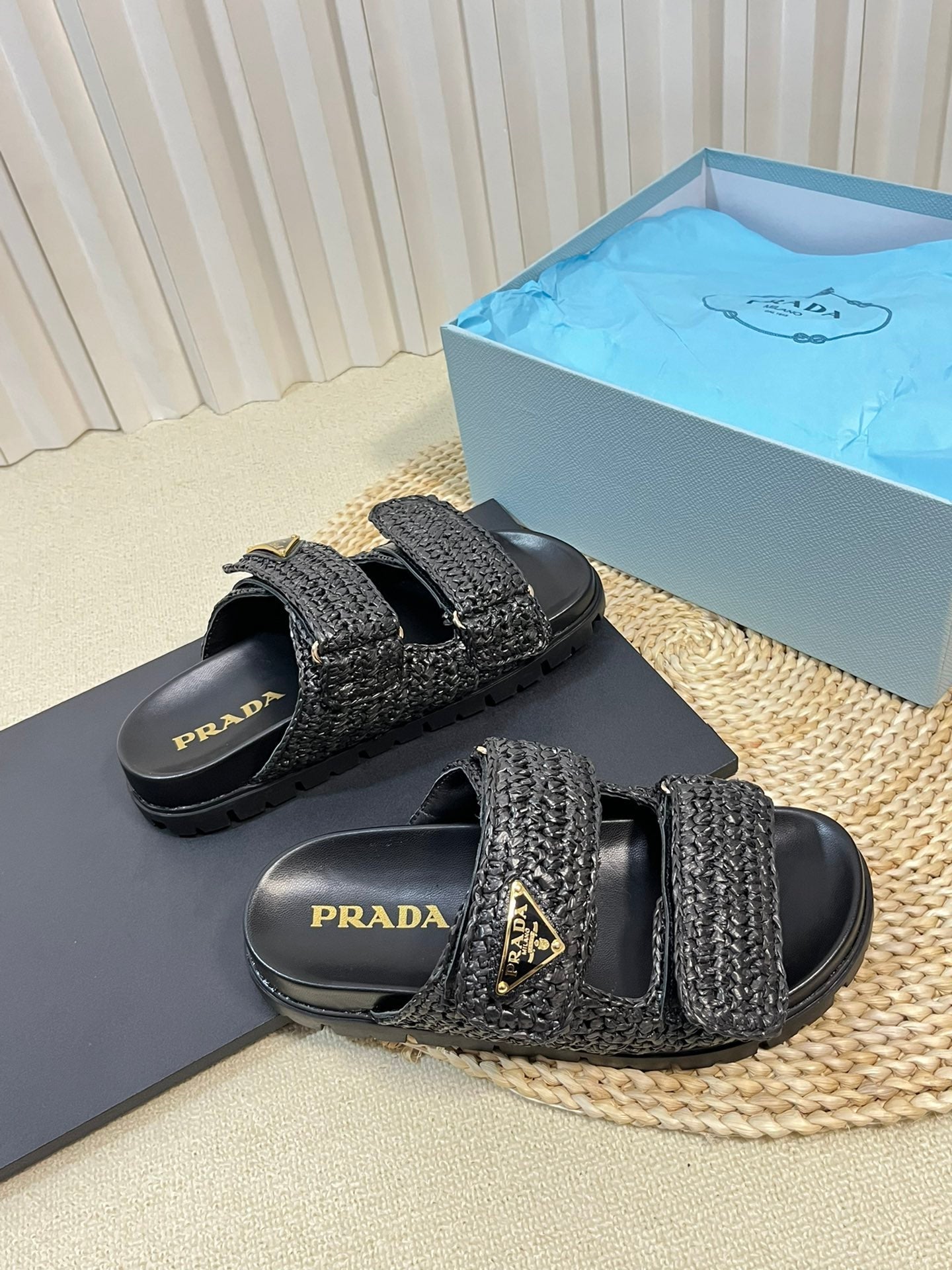 Pra Raffia Cork Slide 40 Black - 35