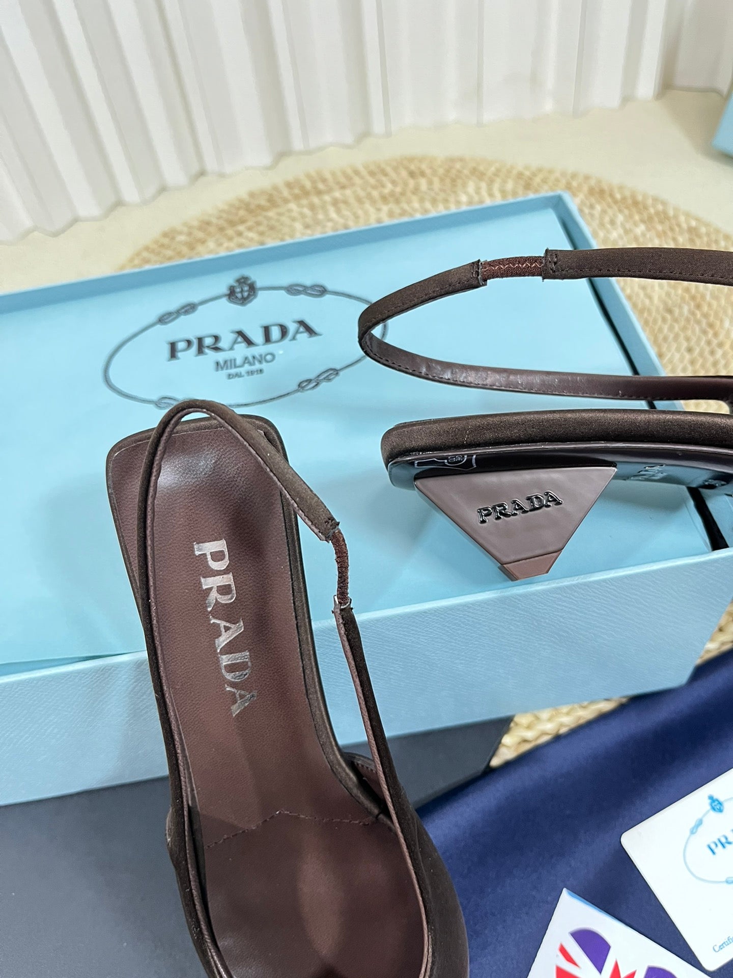 PRA POINTED TOE SLINGBACK PUMPS CHOCOLATE SATIN - 35