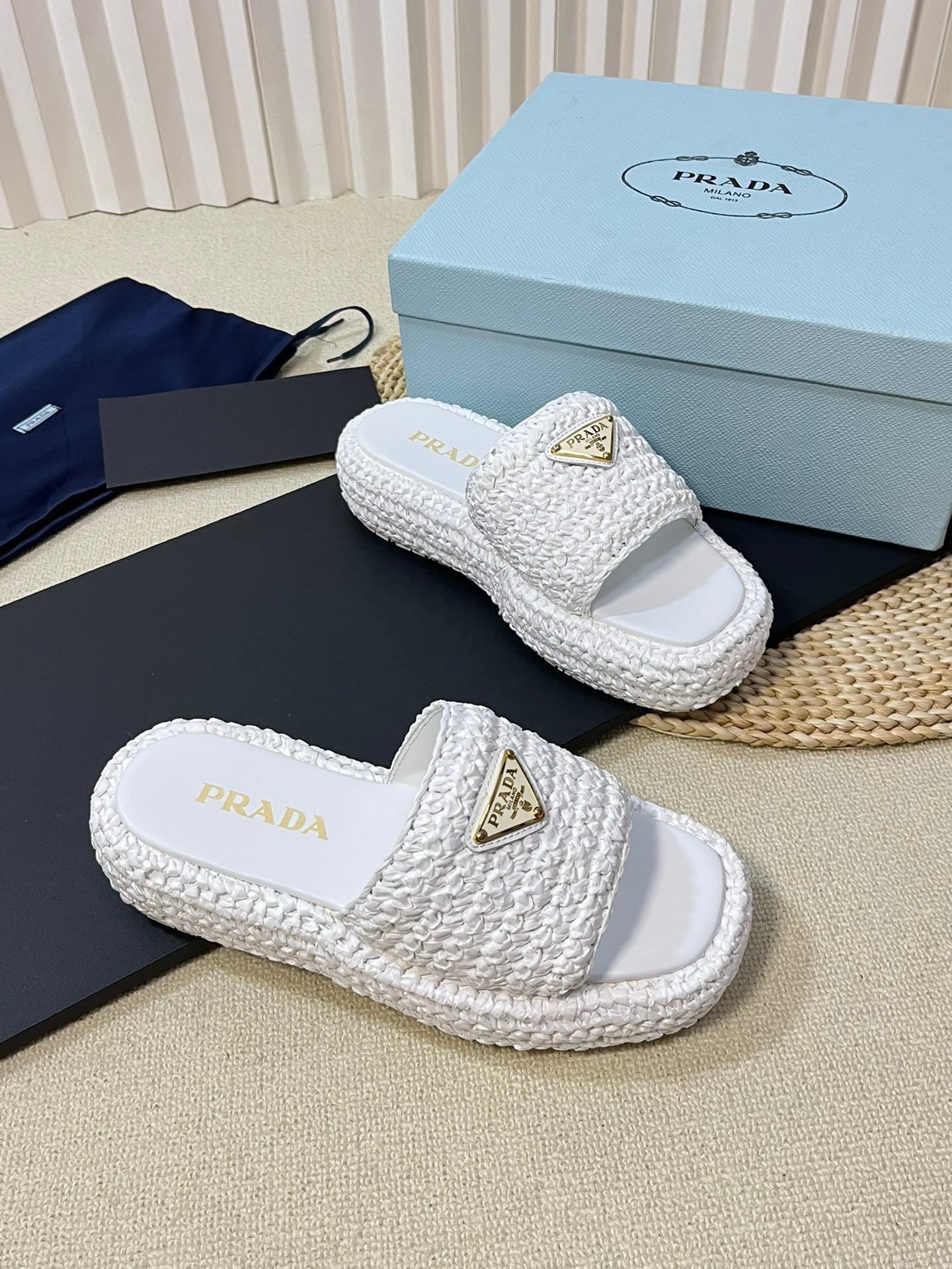 Crochet Flatform Slides 40 White - 35
