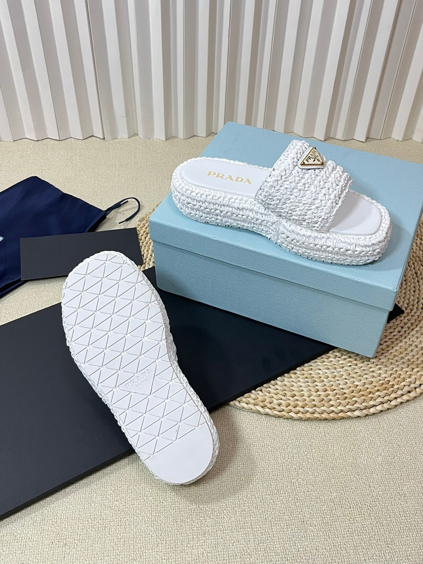 Crochet Flatform Slides 40 White - 35