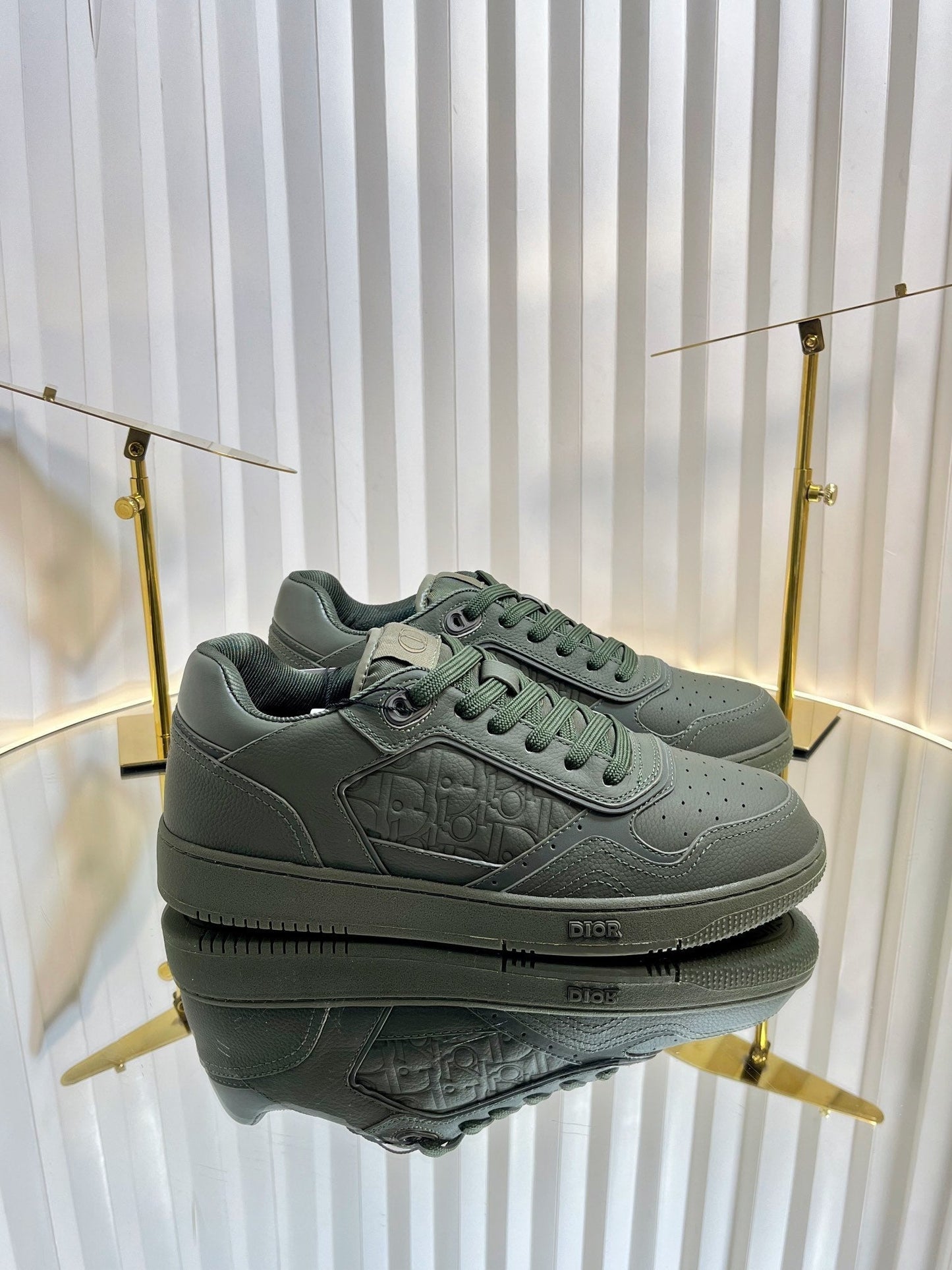 B27 LOW-TOP SNEAKER ARMY GREEN SMOOTH CALFSKIN - 35
