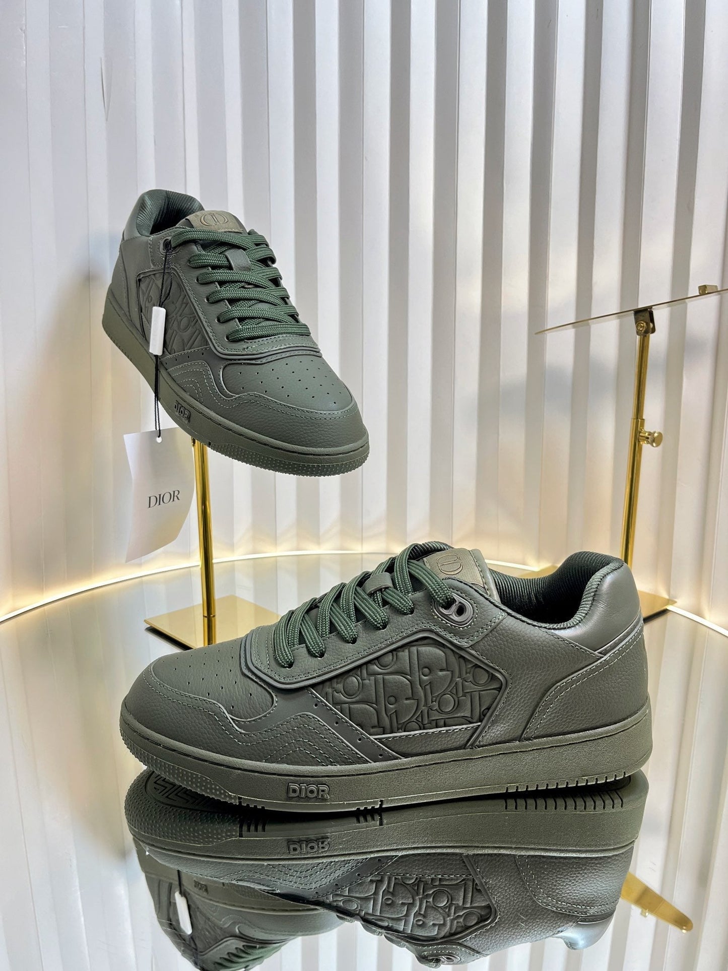 B27 LOW-TOP SNEAKER ARMY GREEN SMOOTH CALFSKIN - 35