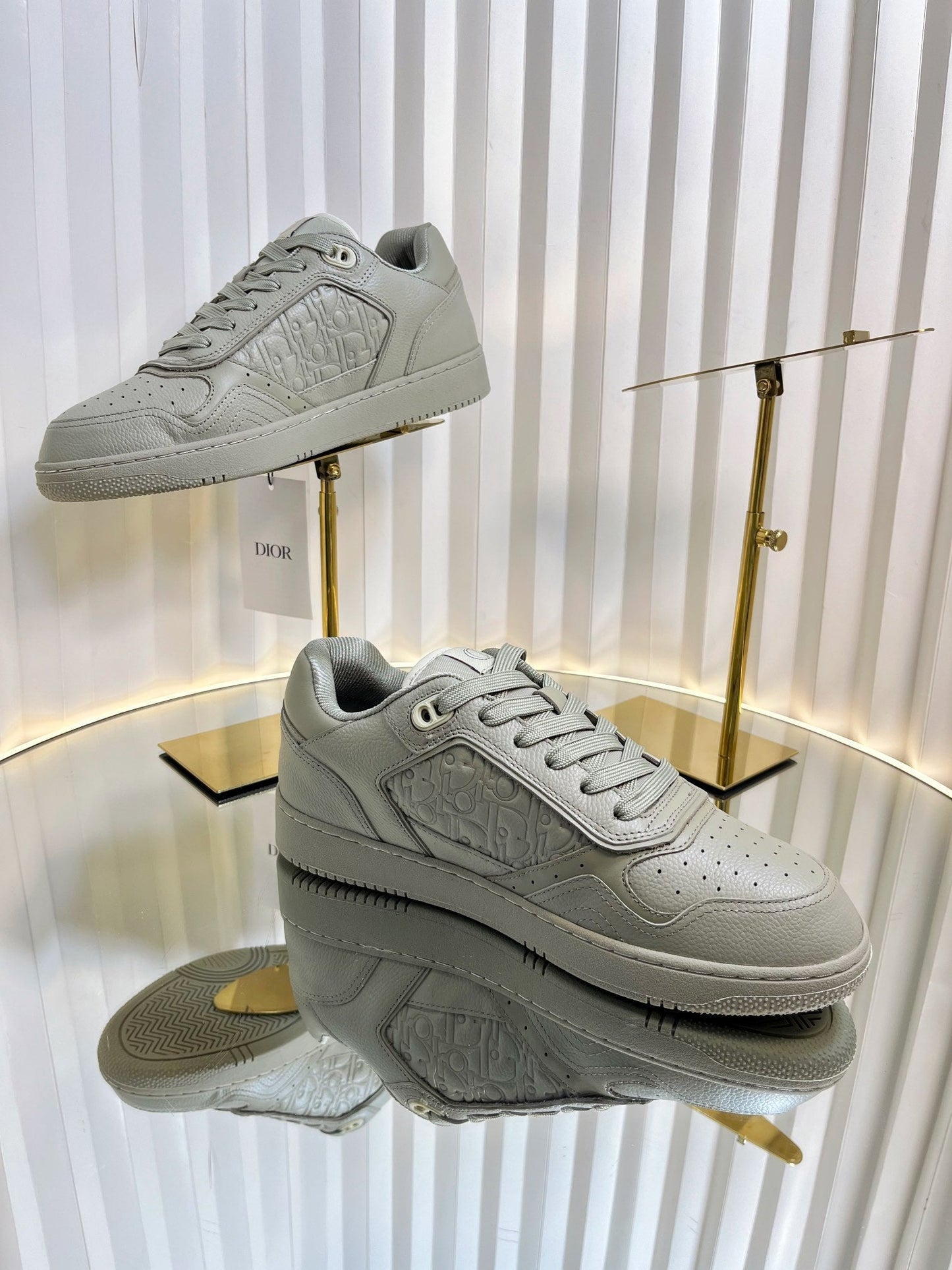 B27 LOW-TOP SNEAKER TROUT GRAY SMOOTH CALFSKIN - 35
