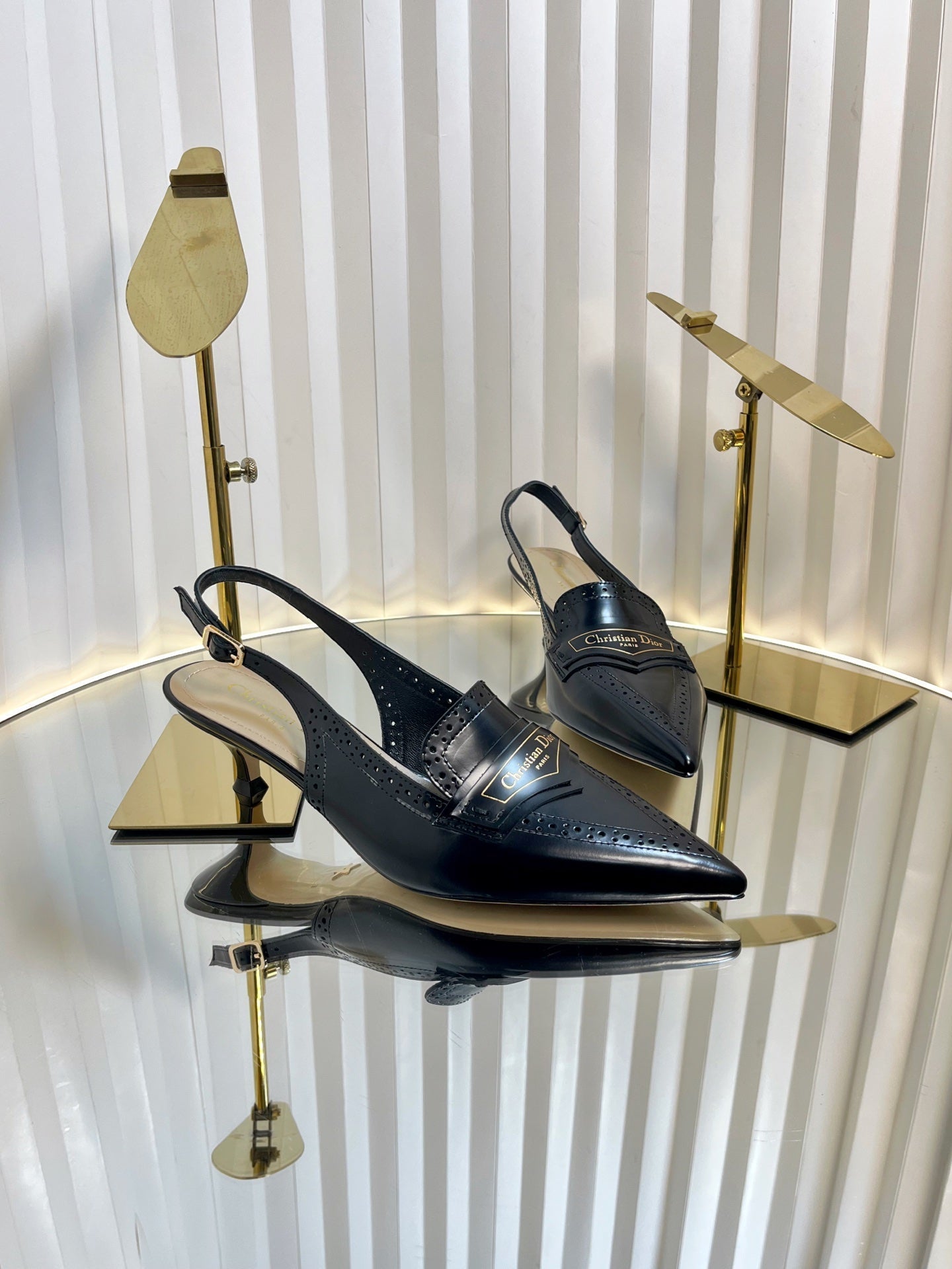 BOY SLINGBACK PUMP 35MM 25S IN BLACK CALFSKIN - 35