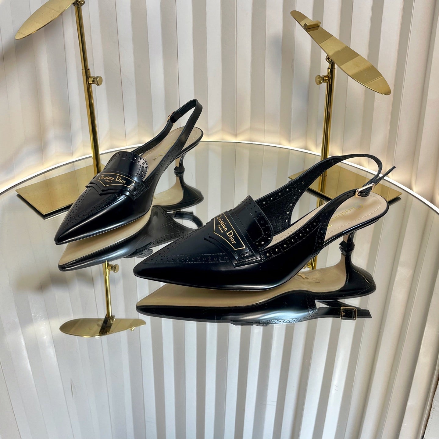 BOY SLINGBACK PUMP 35MM 25S IN BLACK CALFSKIN - 35