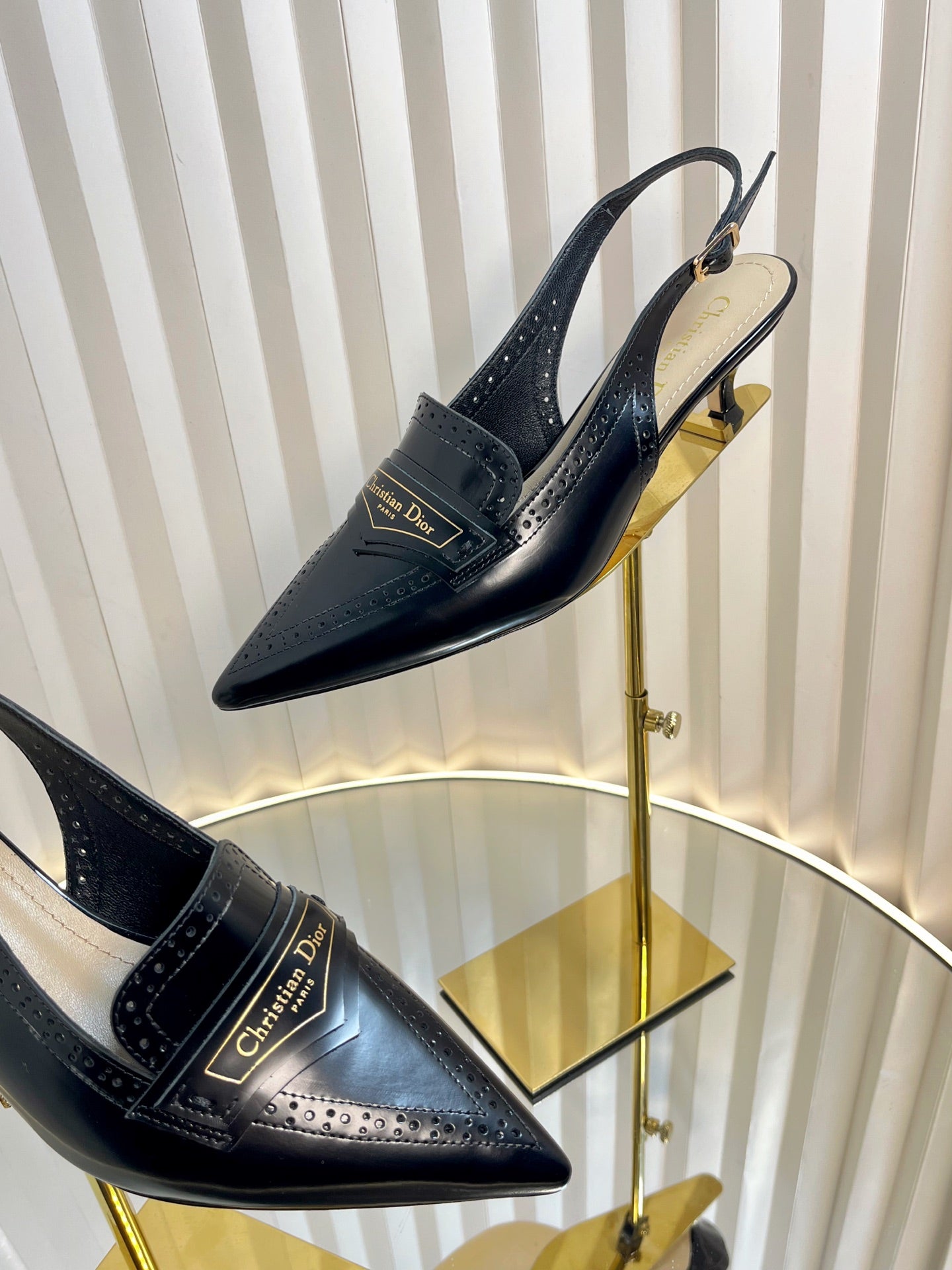 BOY SLINGBACK PUMP 35MM 25S IN BLACK CALFSKIN - 35