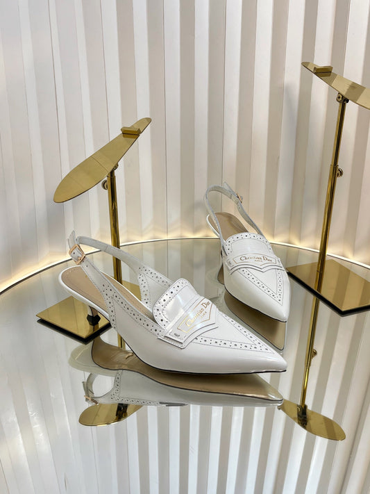 BOY SLINGBACK PUMP 35MM 25S IN WHITE CALFSKIN - 35