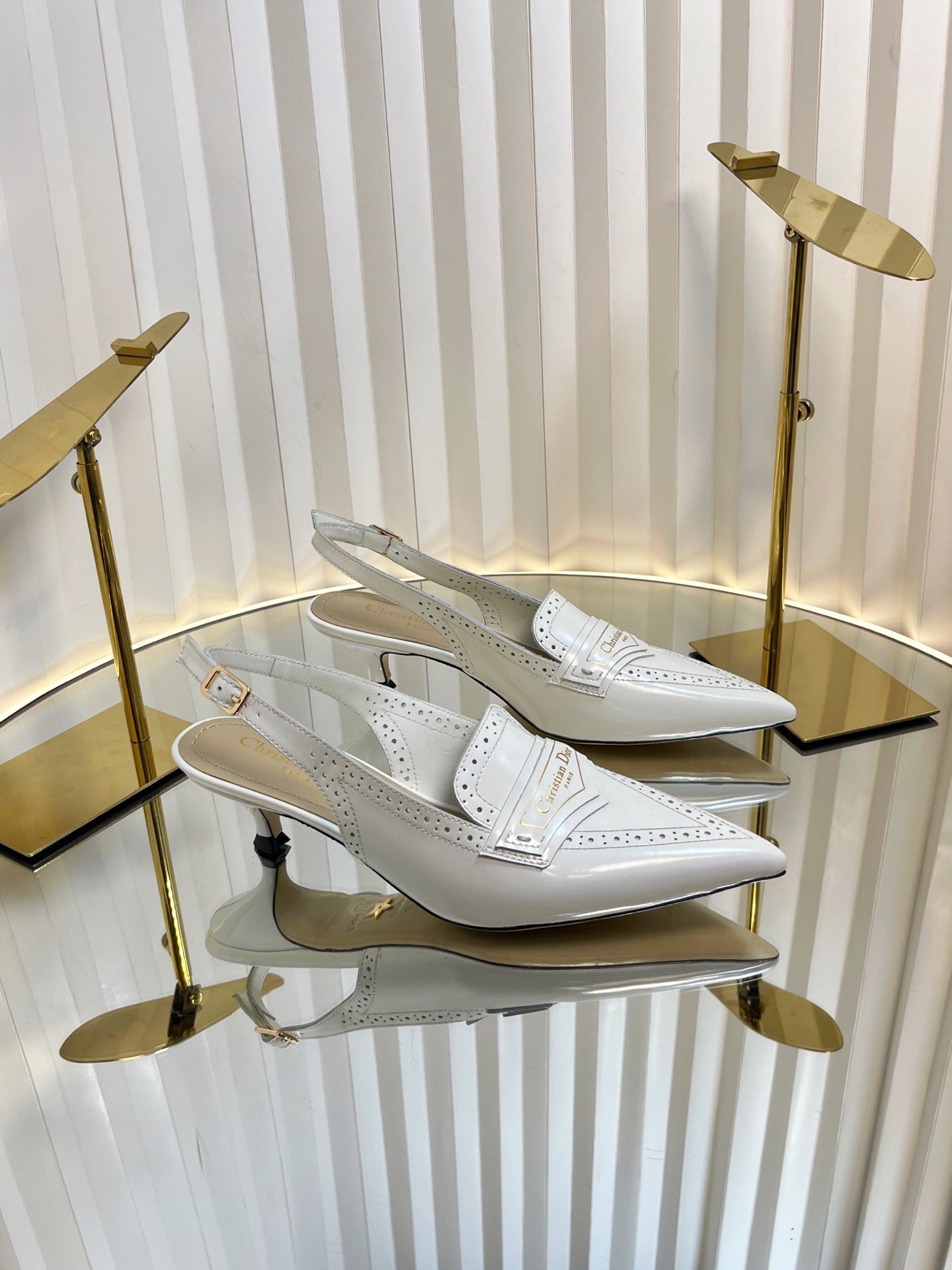 BOY SLINGBACK PUMP 35MM 25S IN WHITE CALFSKIN - 35