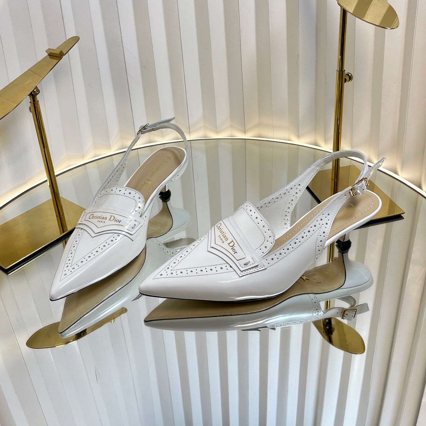 BOY SLINGBACK PUMP 35MM 25S IN WHITE CALFSKIN - 35