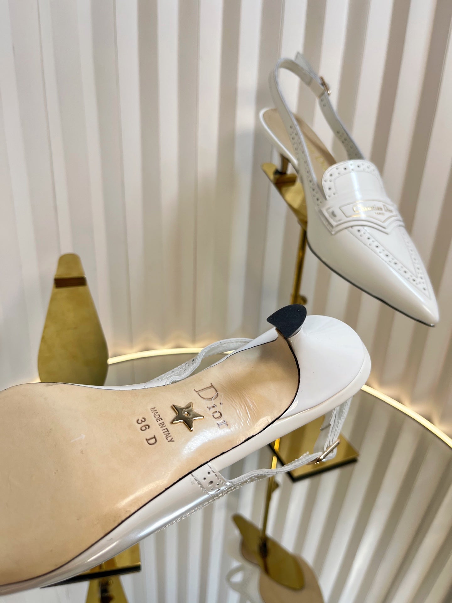 BOY SLINGBACK PUMP 35MM 25S IN WHITE CALFSKIN - 35