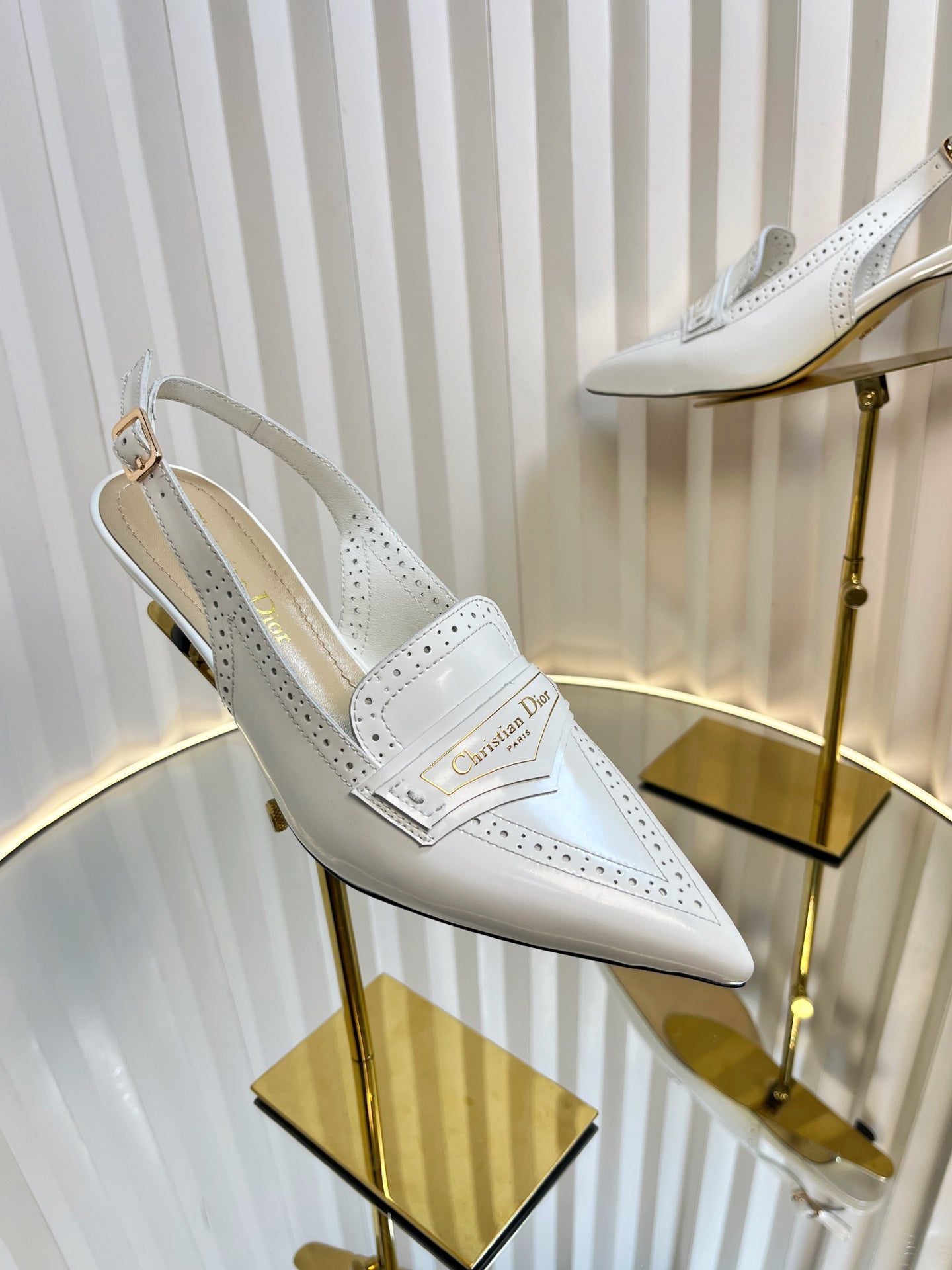 BOY SLINGBACK PUMP 35MM 25S IN WHITE CALFSKIN - 35