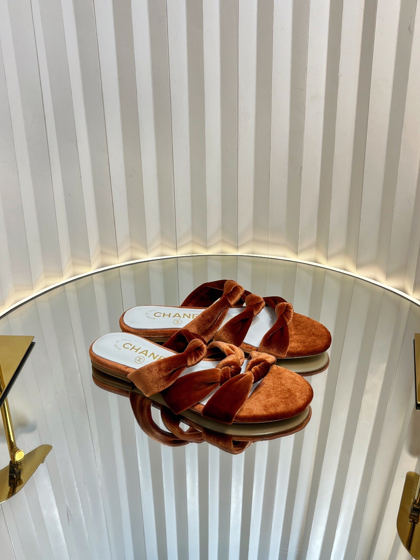 THREE STRAPS MULE IN RUSSET BROWN VELVET - 35