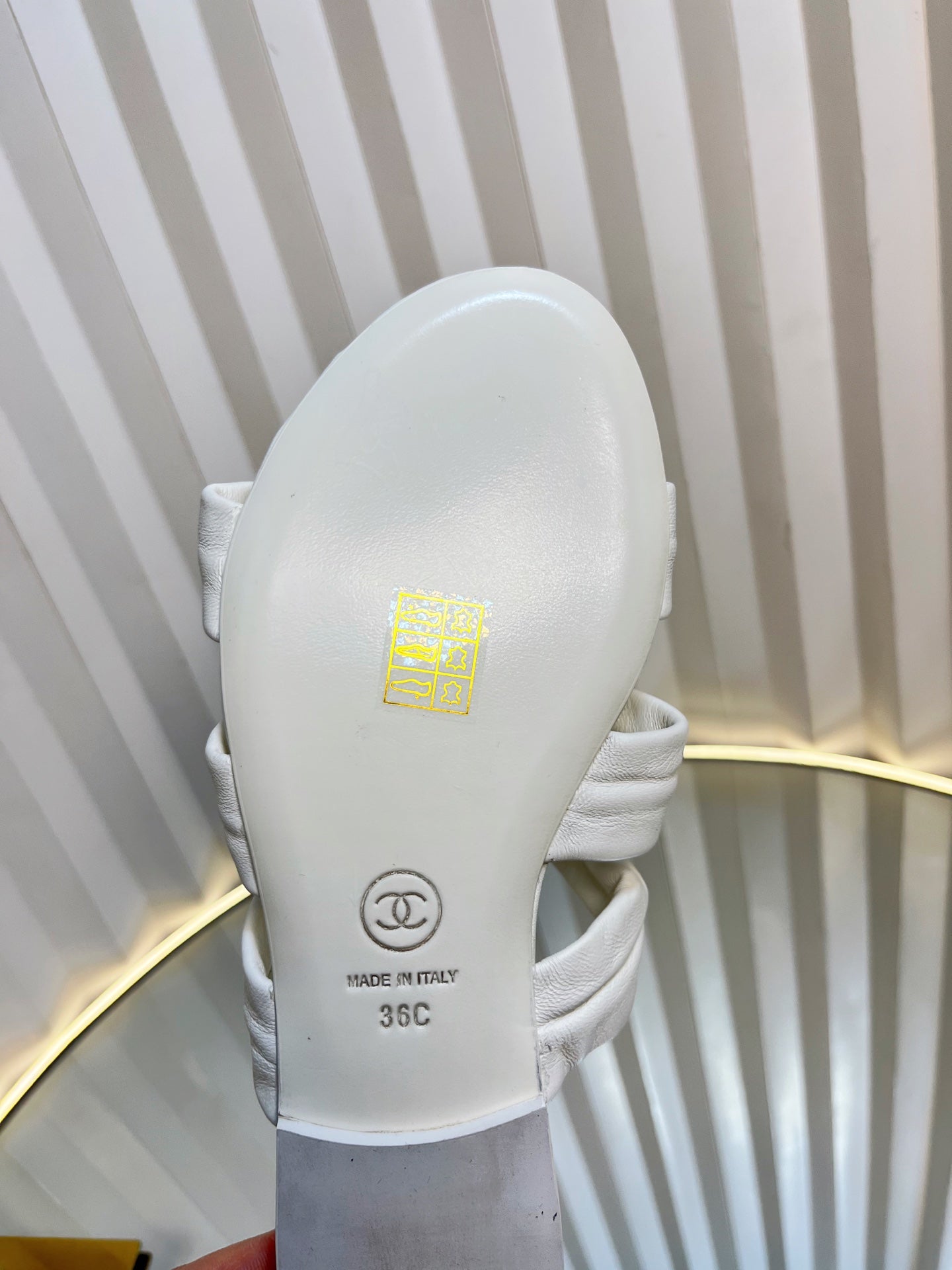 THREE STRAPS MULE IN WHITE CALFSKIN - 35