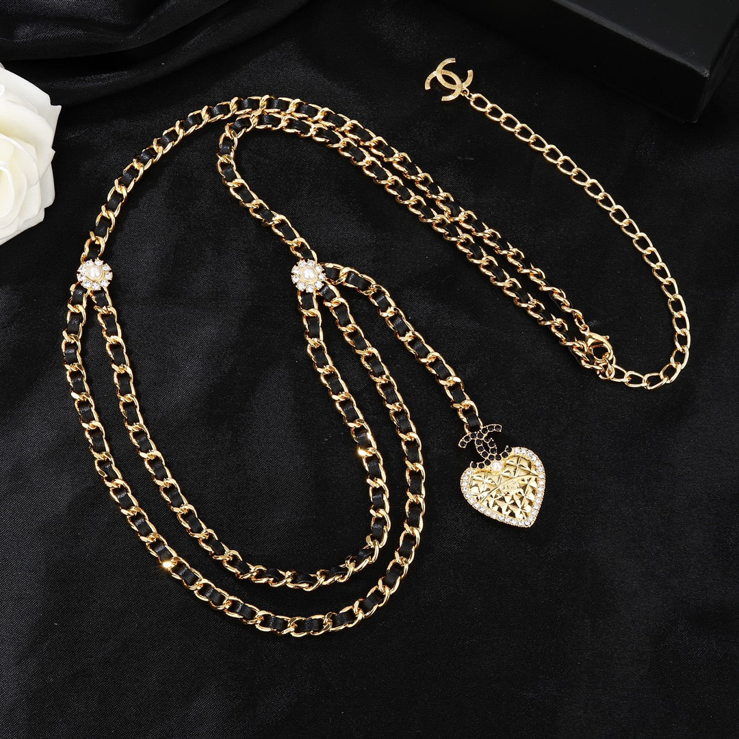 CHANEL 25S CHAIN BELT IN GOLD METALLIC AND BLACK CALFSKIN 614286 - 30