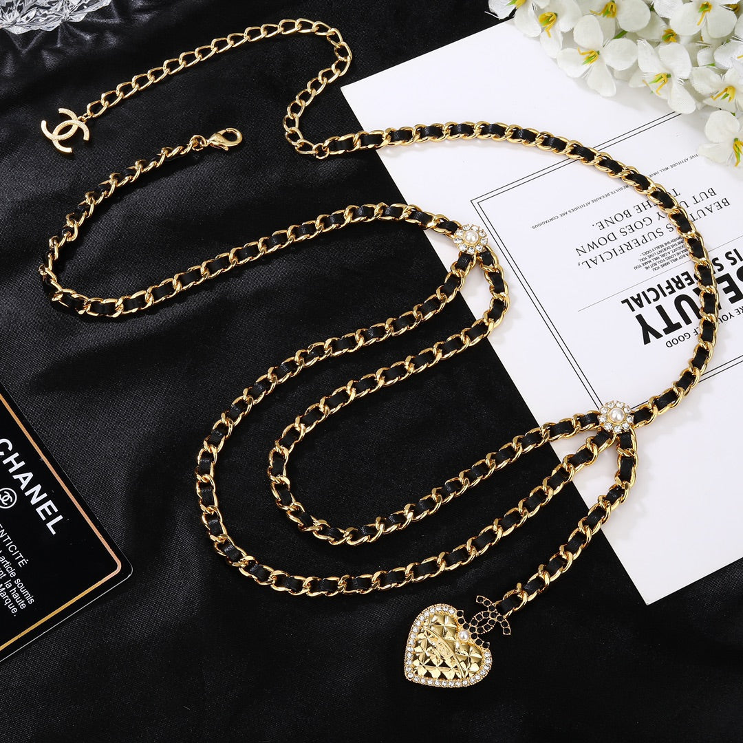 CHANEL 25S CHAIN BELT IN GOLD METALLIC AND BLACK CALFSKIN 614286 - 30