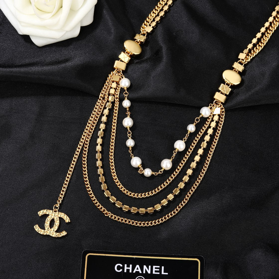 CHANEL 25S GOLD CHAIN BELT WITH PEARL 611794 - 30
