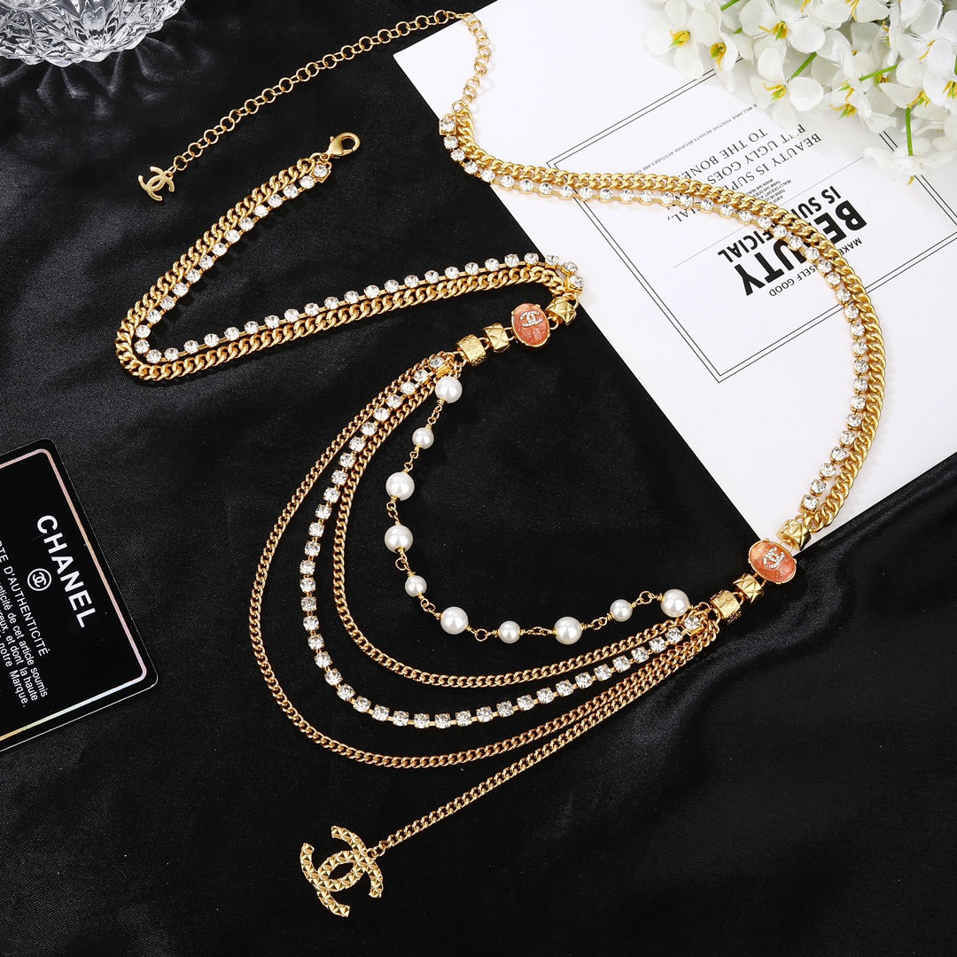 CHANEL 25S GOLD CHAIN BELT WITH PEARL 611794 - 30