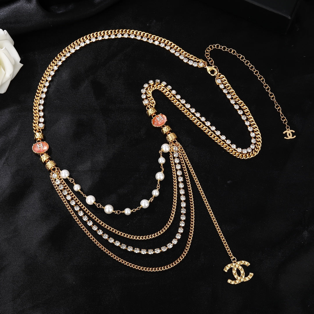 CHANEL 25S GOLD CHAIN BELT WITH PEARL 611794 - 30
