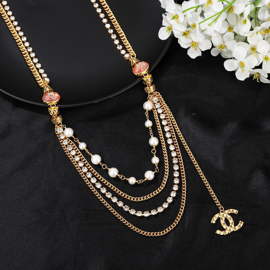 CHANEL 25S GOLD CHAIN BELT WITH PEARL 611794 - 30