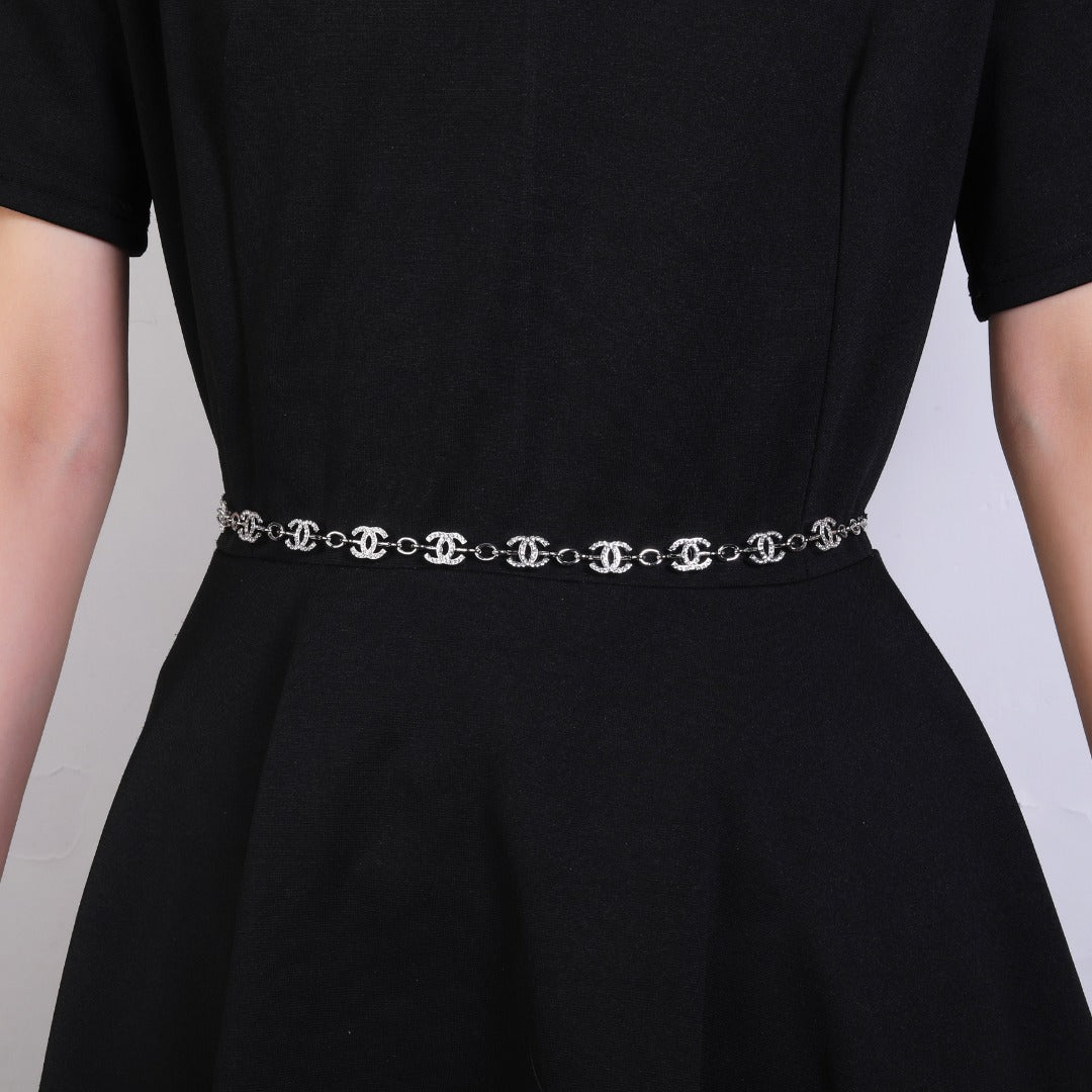 CHANEL 25S CHAIN BELT IN SILVER METALLIC 614472 - 30