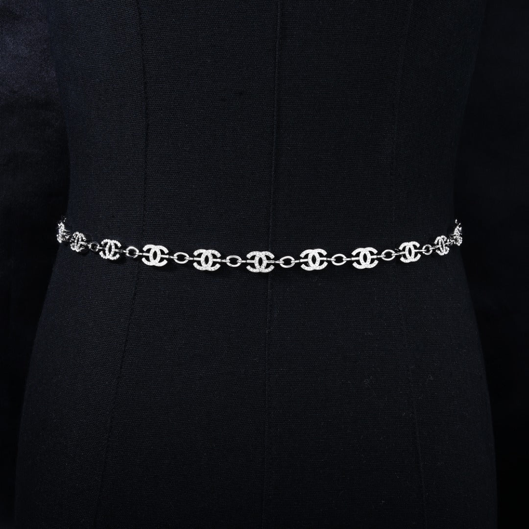 CHANEL 25S CHAIN BELT IN SILVER METALLIC 614472 - 30