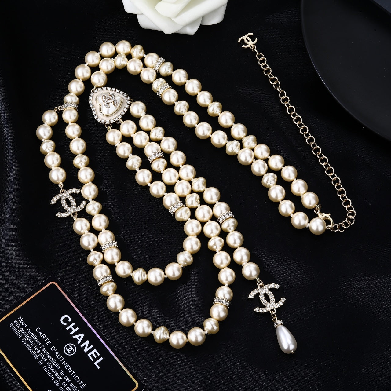 CHANEL 25S CHAIN BELT IN WHITE PEARL 614476 - 30