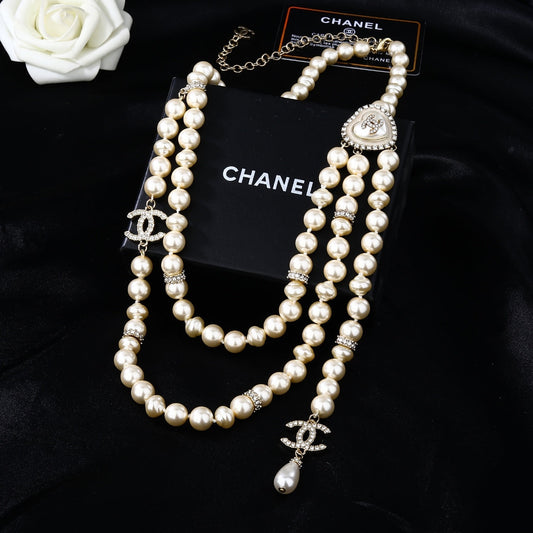 CHANEL 25S CHAIN BELT IN WHITE PEARL 614476 - 30