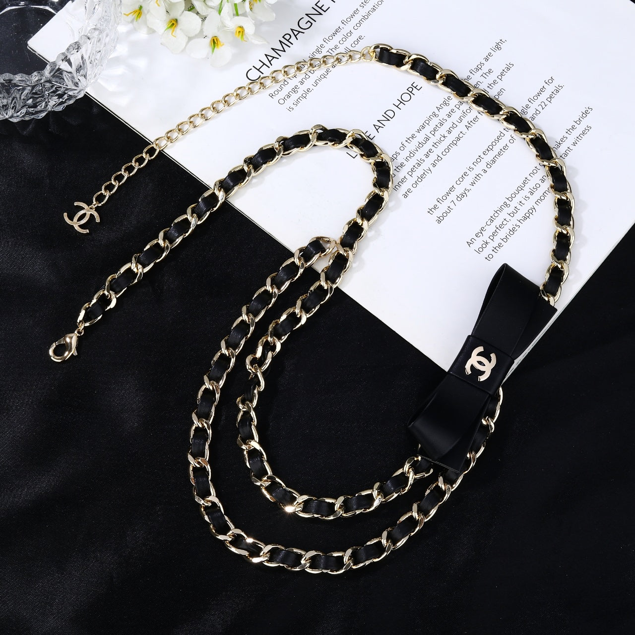CHANEL 25S CHAIN BELT IN BLACK CALFSKIN 610547 - 30