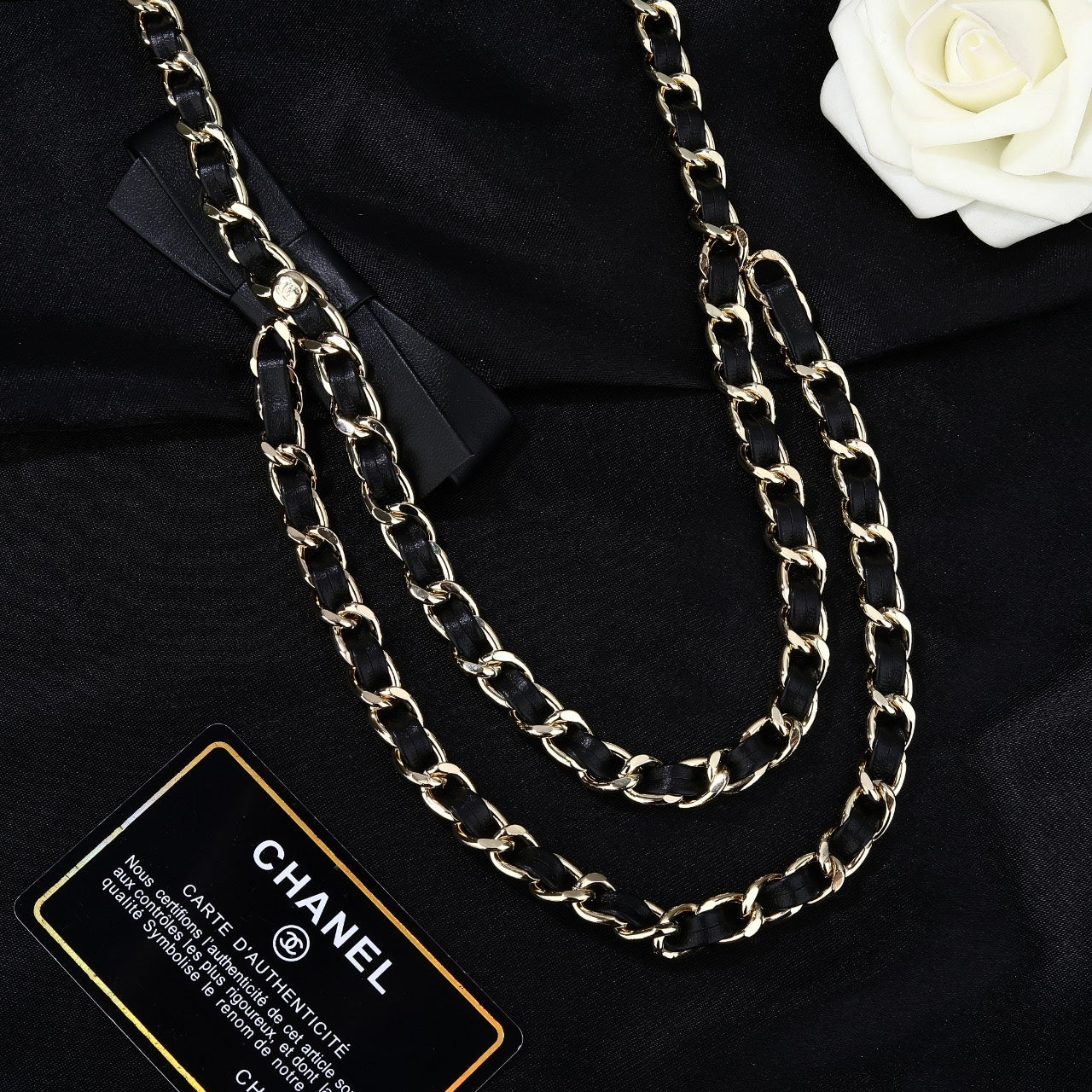 CHANEL 25S CHAIN BELT IN BLACK CALFSKIN 610547 - 30