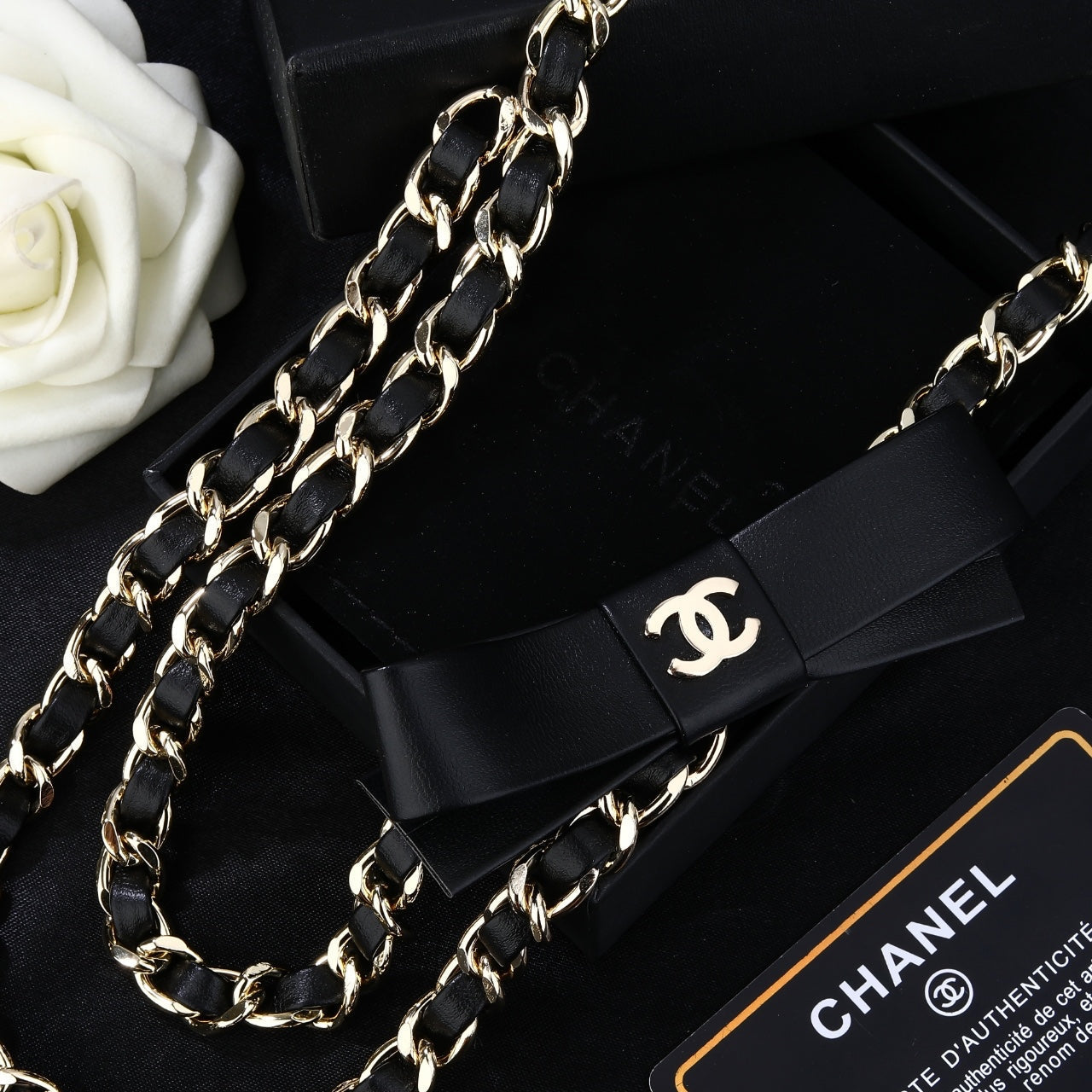 CHANEL 25S CHAIN BELT IN BLACK CALFSKIN 610547 - 30