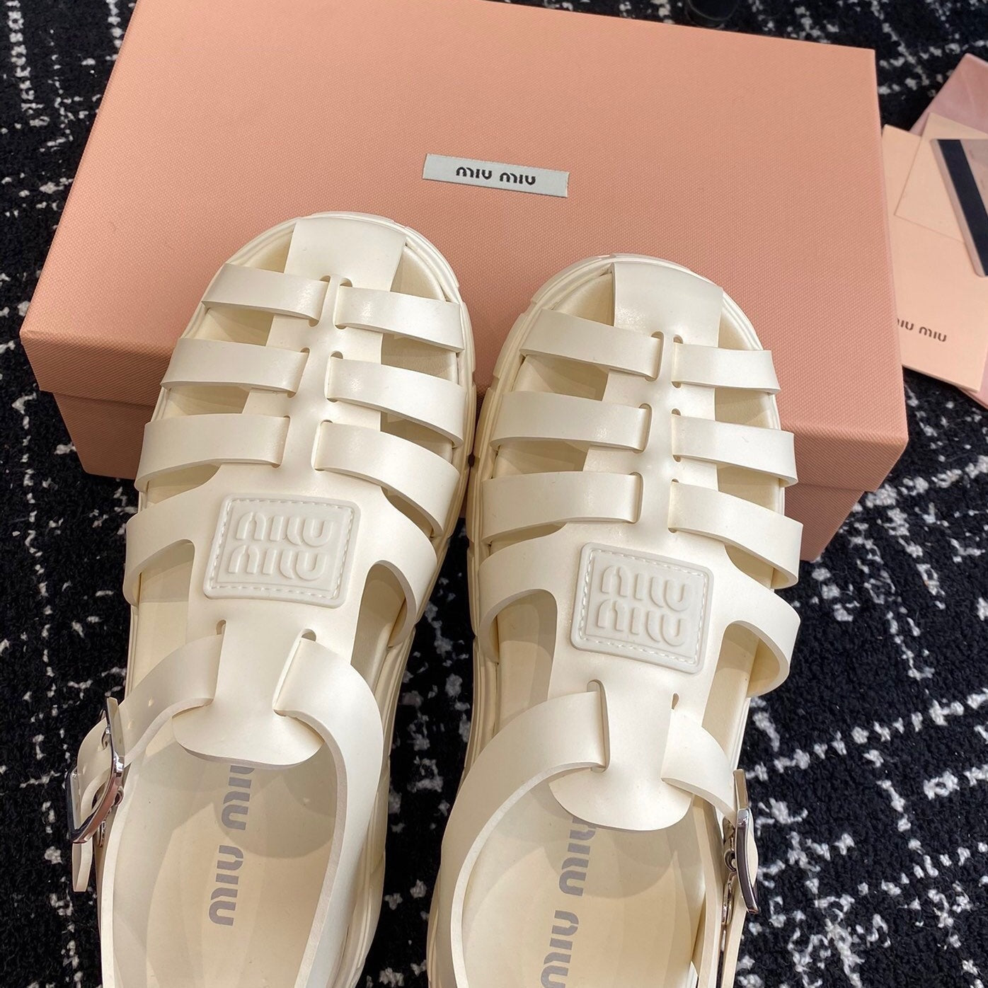 ROMAN THICK-SOLED SANDALS WHITE CREAM CALFSKIN - 35