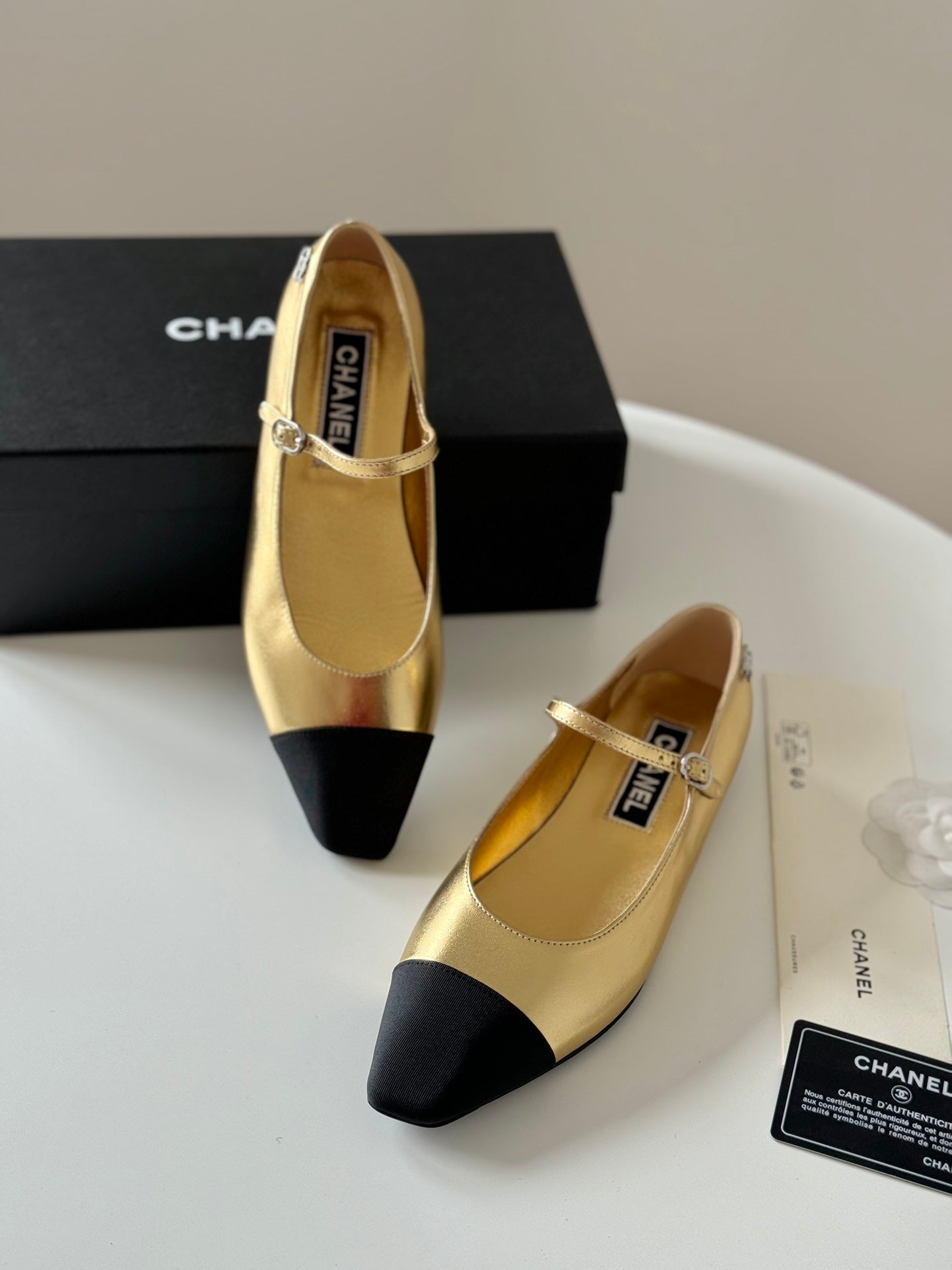 MARY JANE GOLDEN MIX BLACK CALFSKIN - 35