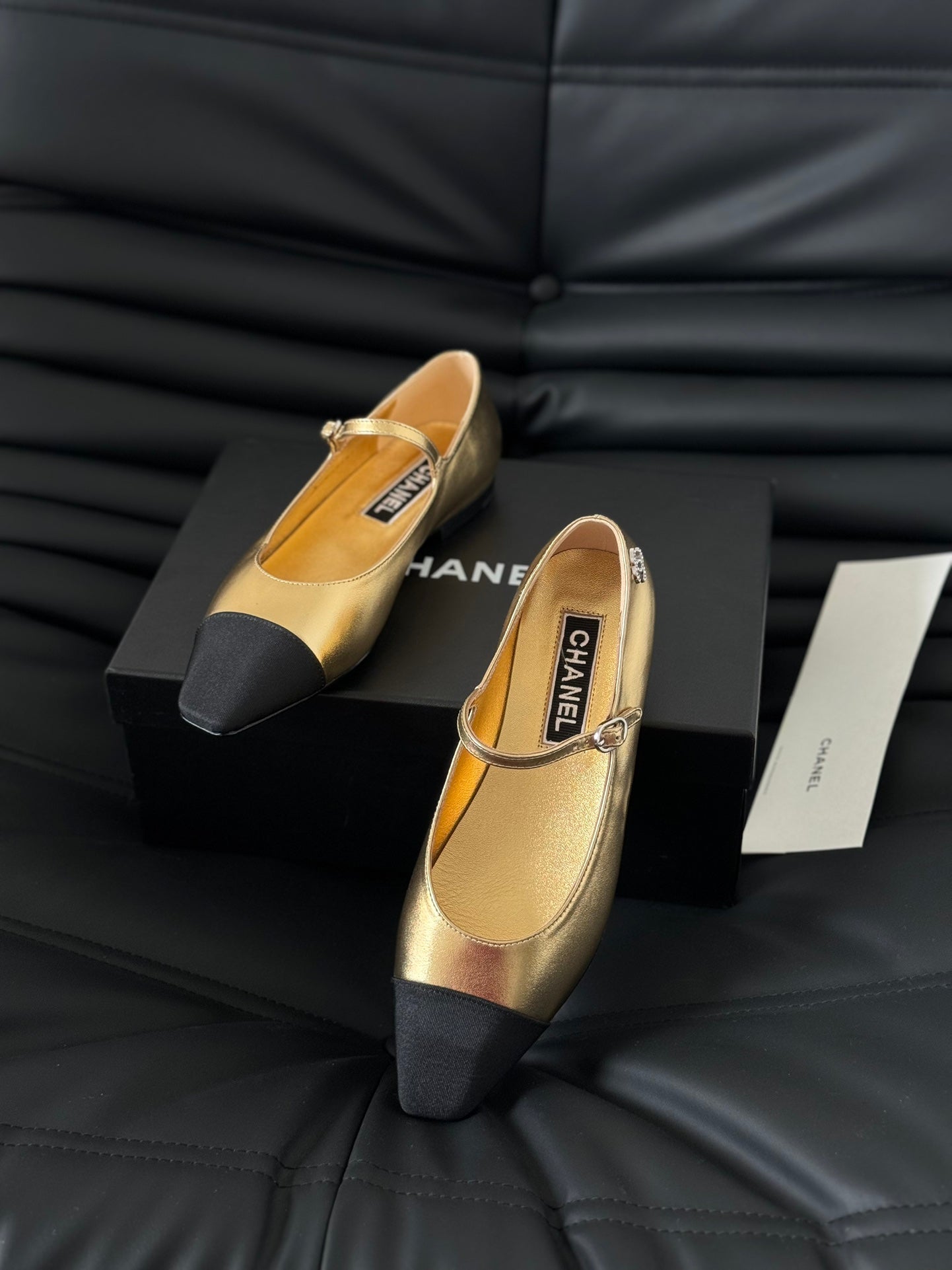 MARY JANE GOLDEN MIX BLACK CALFSKIN - 35