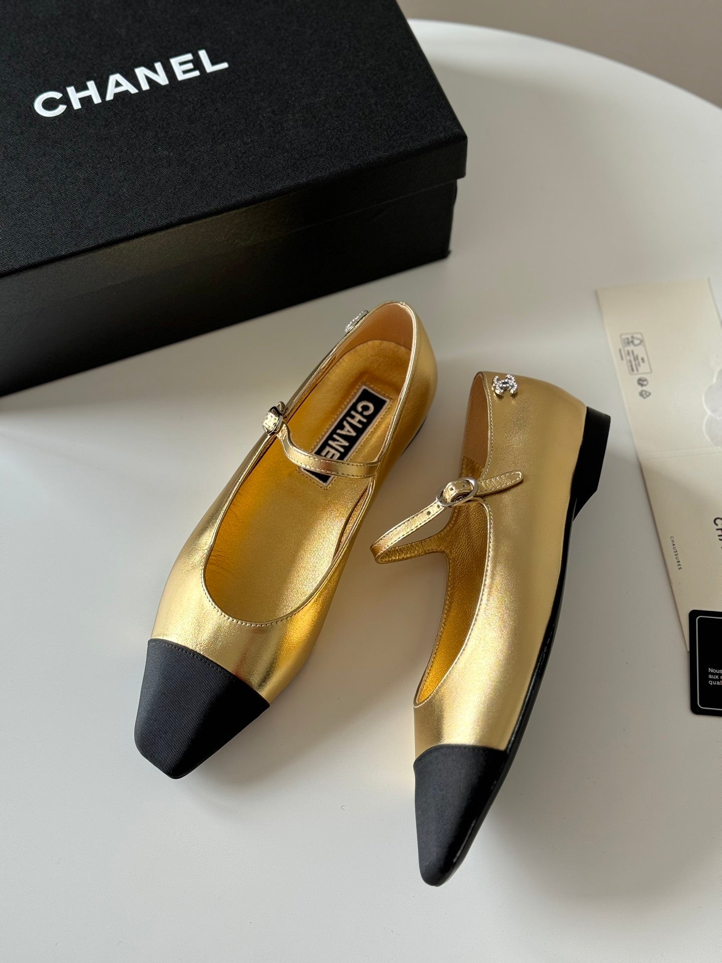 MARY JANE GOLDEN MIX BLACK CALFSKIN - 35