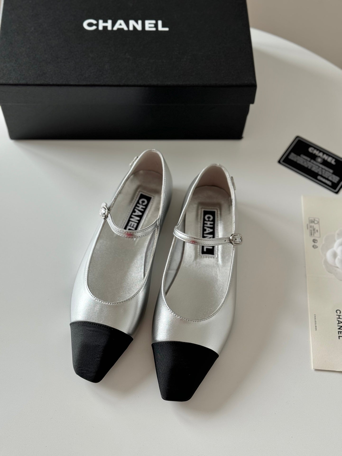 MARY JANE SILVER MIX BLACK CALFSKIN - 35