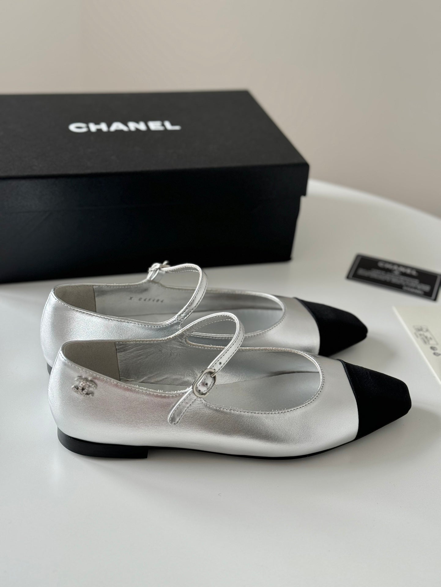 MARY JANE SILVER MIX BLACK CALFSKIN - 35