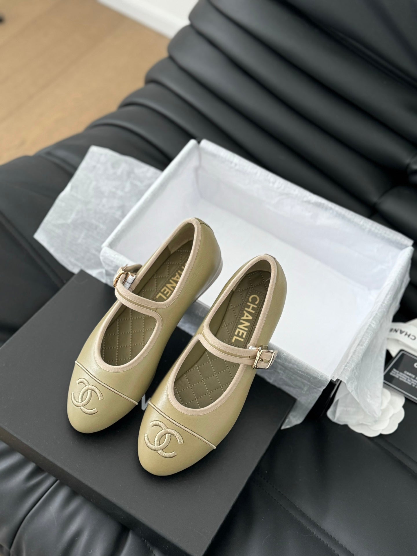 MARY JANE SHOES BEIGE ECRU LAMBSKIN - 35