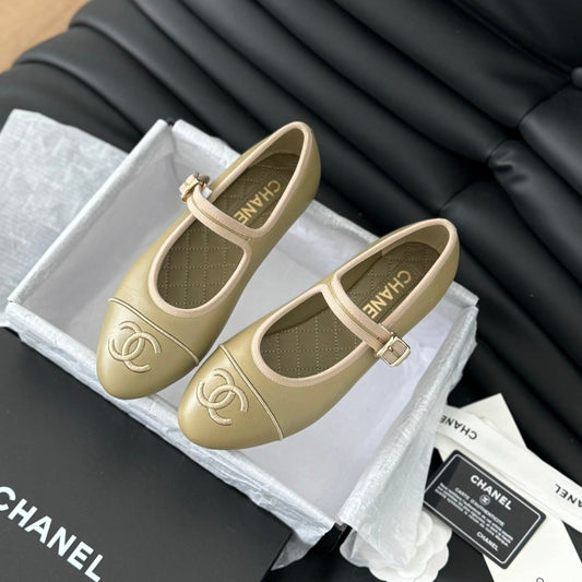 MARY JANE SHOES BEIGE ECRU LAMBSKIN - 35