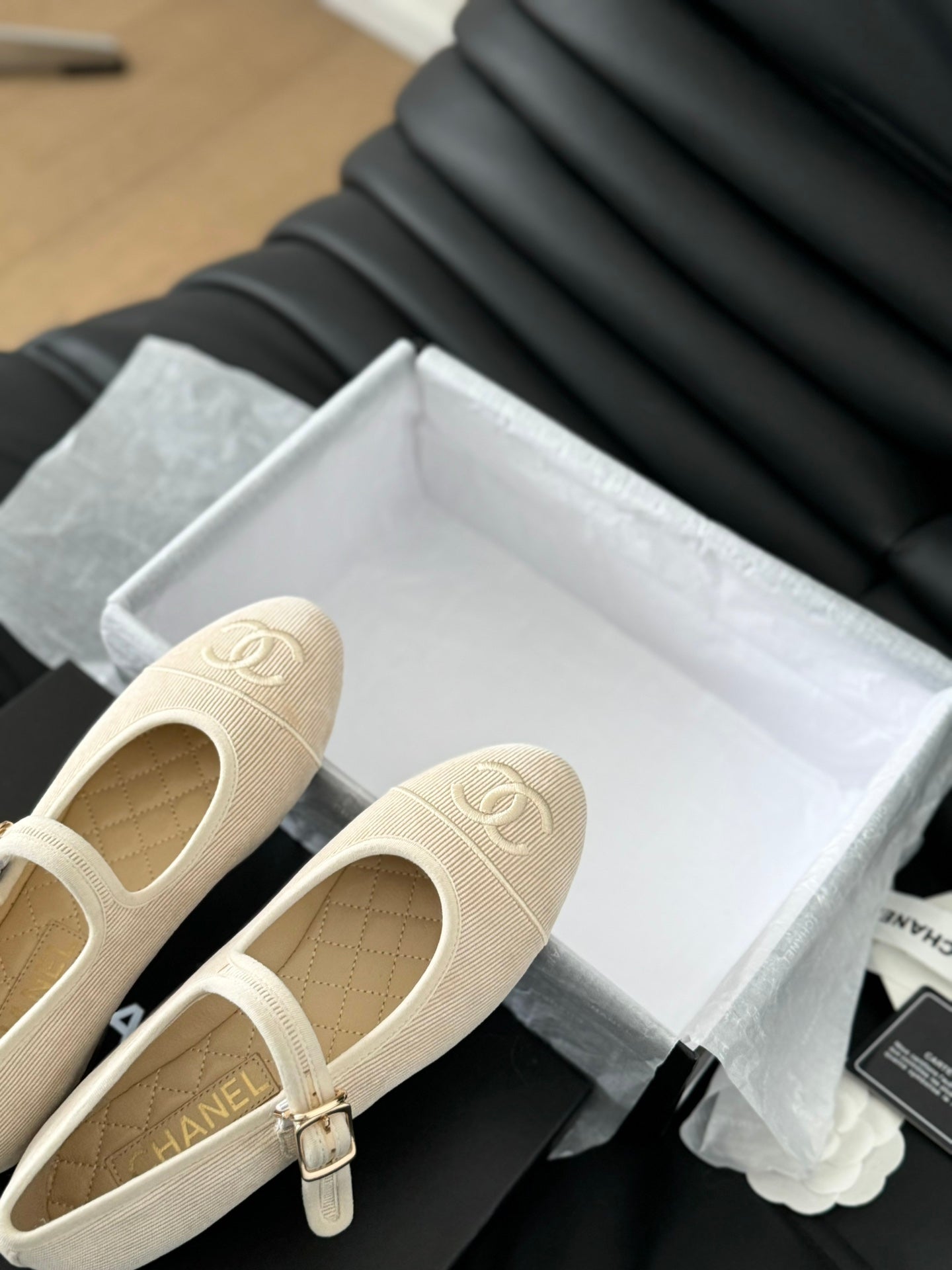 MARY JANE SHOES BEIGE CREAM CORDUROY TWILL FABRIC - 35